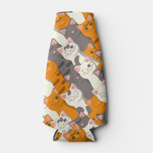 Ginger white black cat diagonal pattern bottle cooler