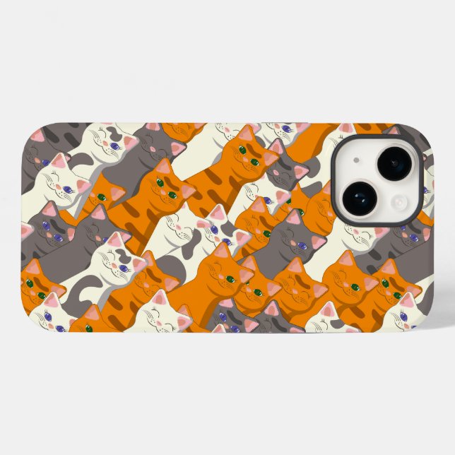 Ginger white black cat diagonal pattern Case-Mate iPhone case (Back (Horizontal))