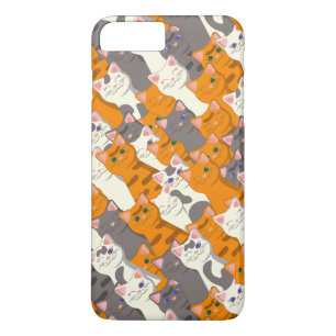 Ginger white black cat diagonal pattern Case-Mate iPhone case
