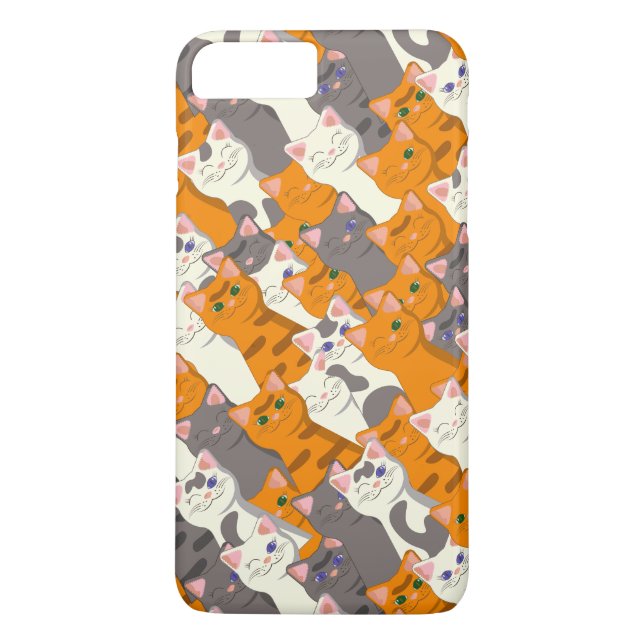 Ginger white black cat diagonal pattern Case-Mate iPhone case (Back)