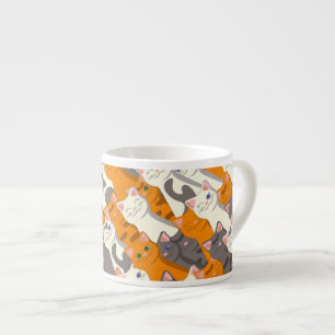 Ginger white black cat diagonal pattern espresso cup
