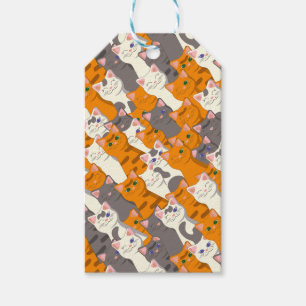 Ginger white black cat diagonal pattern gift tags