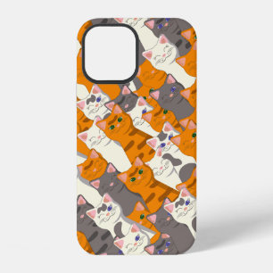 Ginger white black cat diagonal pattern iPhone 12 case