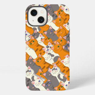 Ginger white black cat diagonal pattern iPhone 13 case