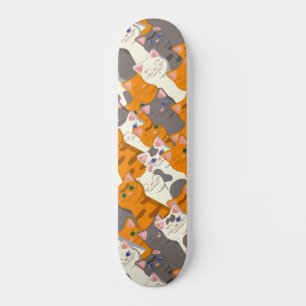 Ginger white black cat diagonal pattern skateboard