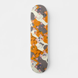 Ginger white black cat diagonal pattern skateboard