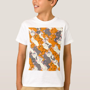 Ginger white black cat diagonal pattern T-Shirt