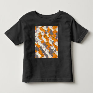 Ginger white black cat diagonal pattern toddler t-shirt