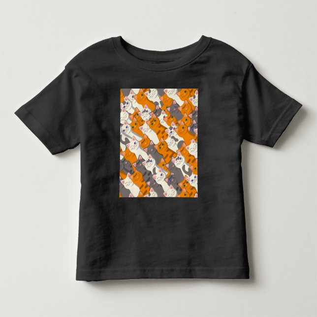 Ginger white black cat diagonal pattern toddler t-shirt (Front)