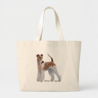 Ginger Wire Fox Terrier Large Tote Bag