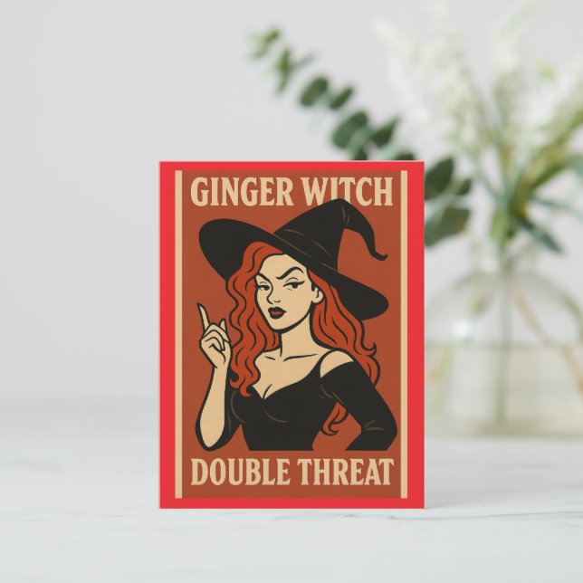 Ginger Witch Double Threat Postcard (Standing Front)