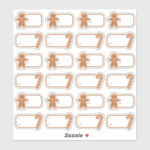 Gingerbread 24 Gift Tag Stickers