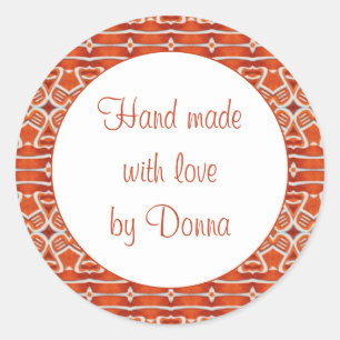GINGERBREAD 3" Round "Hand Made" Stickers