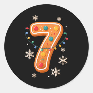 Gingerbread 6 7 Meme Christmas Matching Couple Boy Classic Round Sticker