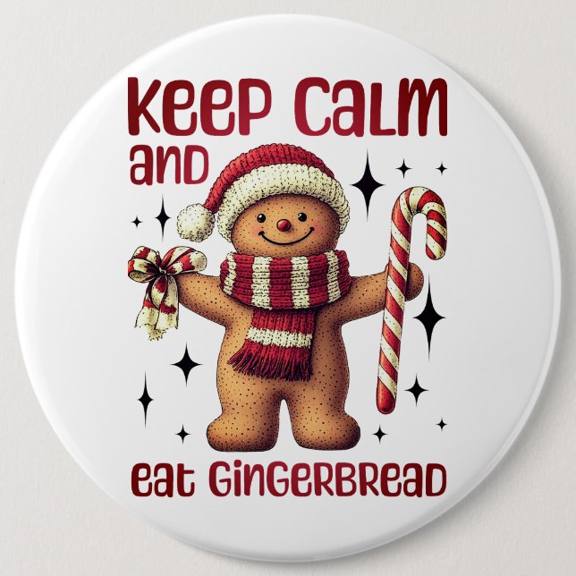 Gingerbread 6 Inch Round Button (Front)