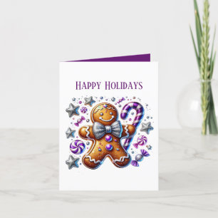  gingerbread add message Happy Holiday Card