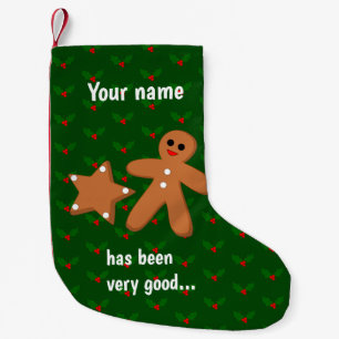 Gingerbread and lebkuchen star - personalise this small christmas stocking