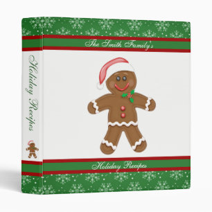 Gingerbread and Snowflakes Holiday Recipes Binder