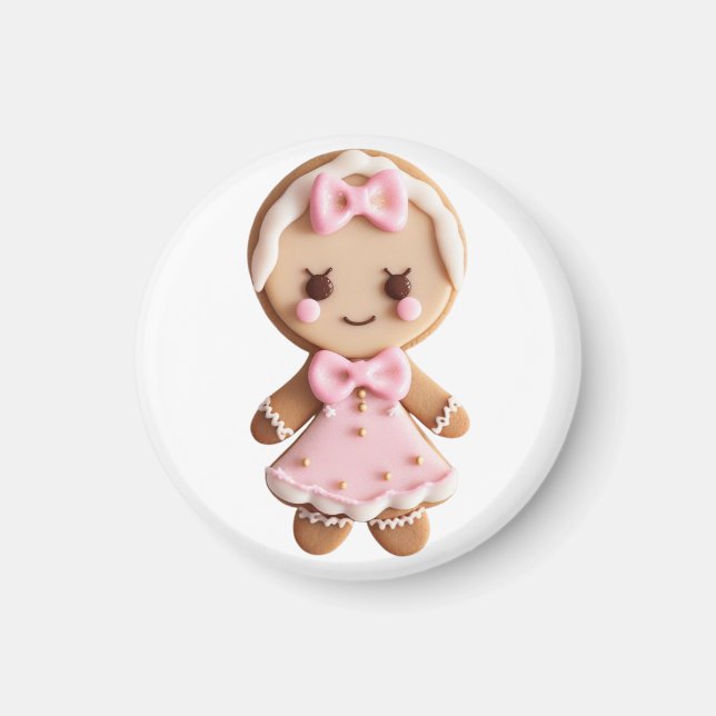 Gingerbread/Baby-Doll\Pink Bow\Magnet Magnet (Front)