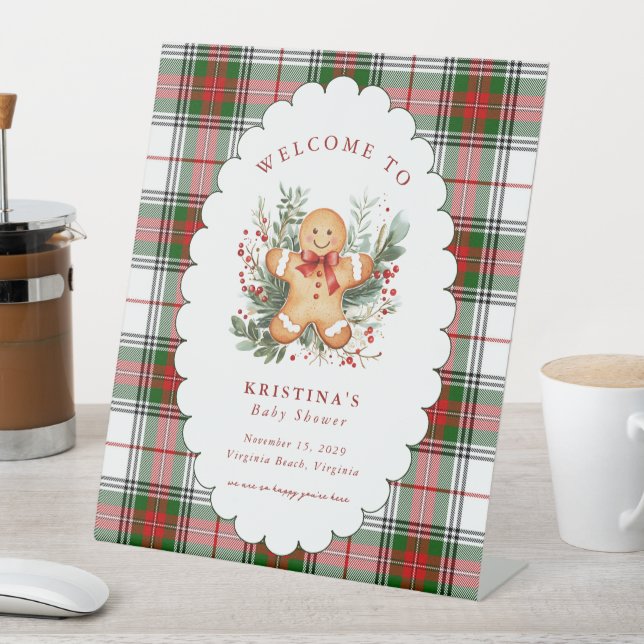 Gingerbread Baby Shower Welcome  Pedestal Sign (In SItu)