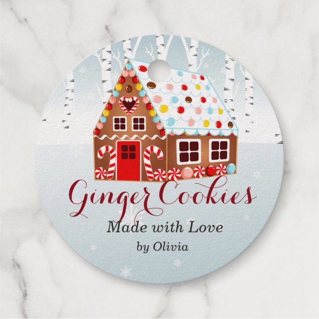 gingerbread baked cookie favour tag (Back)