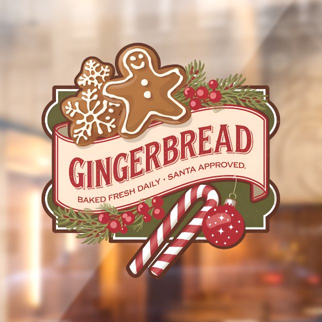 Gingerbread baked fresh daily  window cling (Sheet 2)