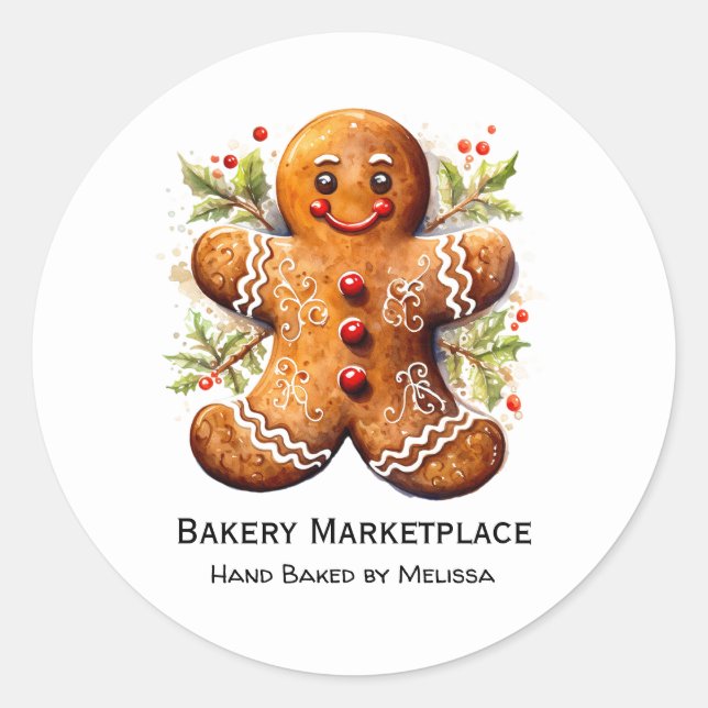 Gingerbread Bakery Product Promotion Sticker (Front)