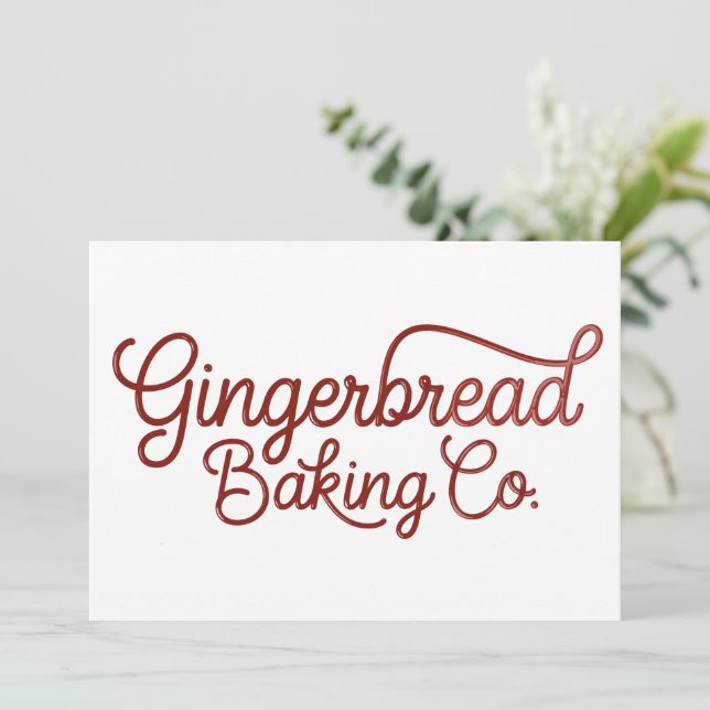 Gingerbread Baking Co Christmas  Holiday Card (Standing Front)