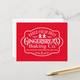 Gingerbread baking company North Pole Christmas Holiday Postcard