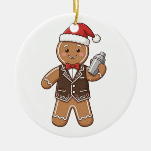 Gingerbread Barista Christmas 2026 Holiday Coffee Ceramic Ornament