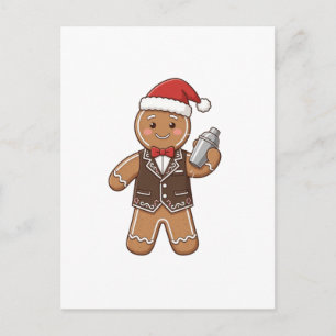 Gingerbread Barista Christmas 2026 Holiday Coffee Postcard