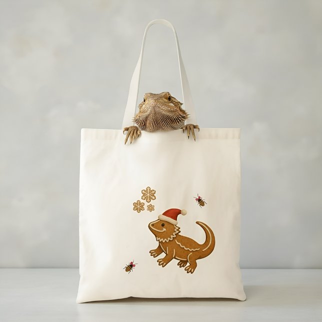 Gingerbread Bearded Dragon Christmas  Tote Bag (Creator Uploaded)
