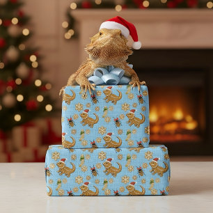 Gingerbread Bearded Dragon Christmas Wrapping Paper