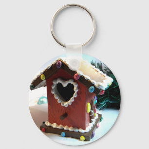 Gingerbread Birdhouse Keychain