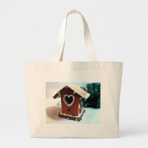 Gingerbread Birdhouse Large Tote Bag
