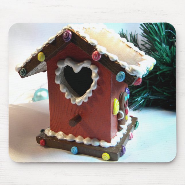 Gingerbread Birdhouse Mouse Pad (Front)