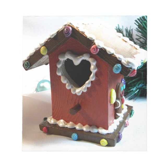 Gingerbread Birdhouse Notepad (Front)