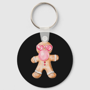 Gingerbread Blowing Bubble Gum Nk Sungles Christma Keychain