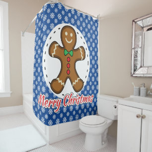 Gingerbread - Blue Snowflakes Pattern - Merry Xmas