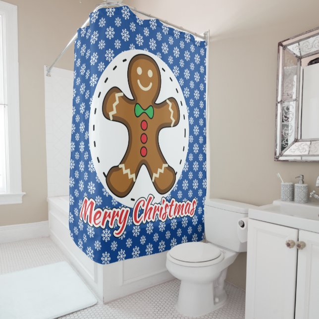 Gingerbread - Blue Snowflakes Pattern - Merry Xmas (In Situ)
