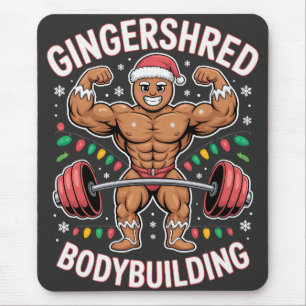 Gingerbread Bodybuilding Christmas Gym Mouse Pad