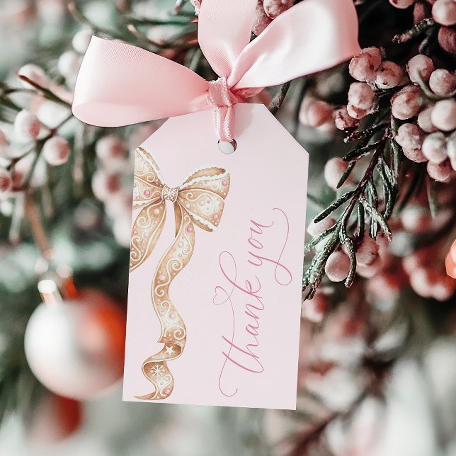 Gingerbread Bow Baby Shower Favour Tags (Creator Uploaded)