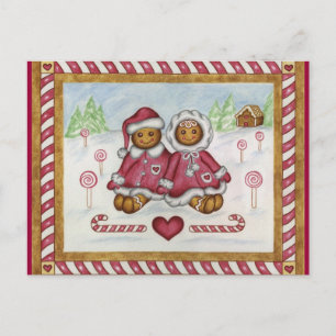 Gingerbread Boy and Girl Postcard