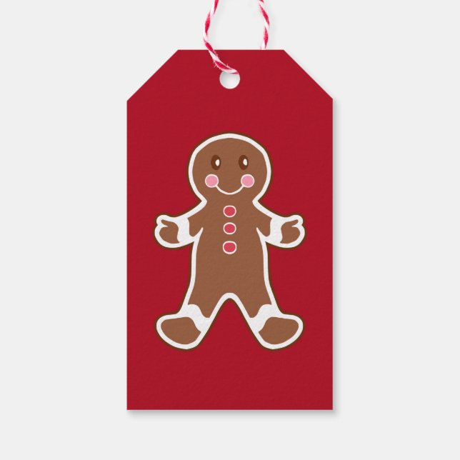 Gingerbread Boy Christmas Gift Tags (Back)