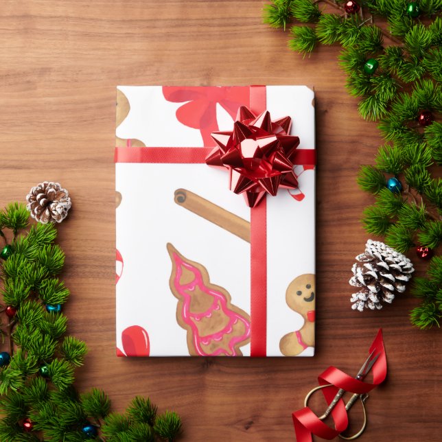 Gingerbread Boy Christmas Gift  Wrapping Paper (Holiday Gift)