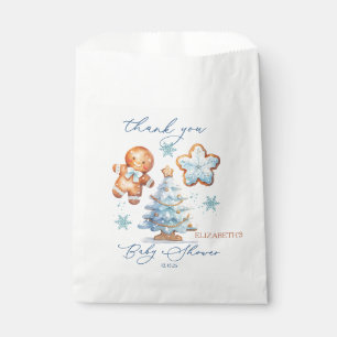 Gingerbread Boy Christmas Tree Baby Shower Thanks Favour Bag