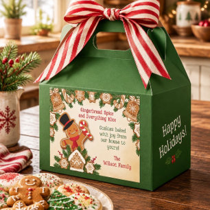 Gingerbread Boy Cookie Personalized Cookie Favor Box