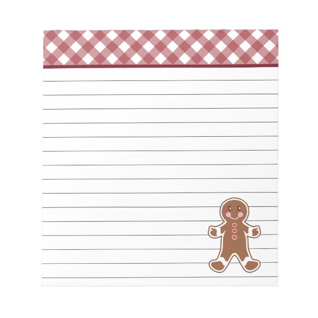 Gingerbread Boy Notepad (Front)