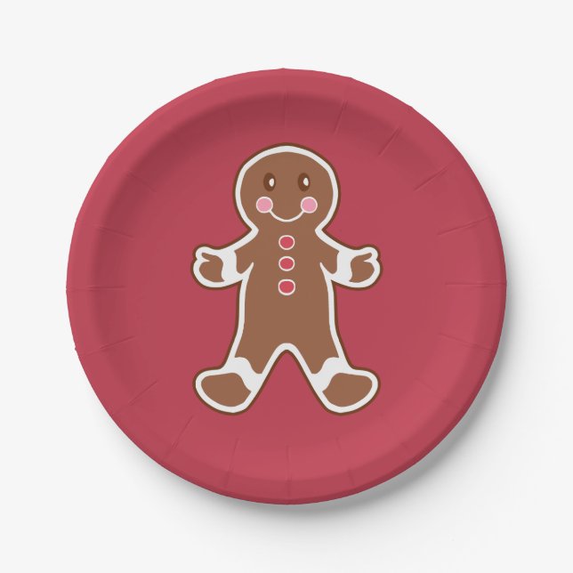 Gingerbread Boy Paper Plates (Front)