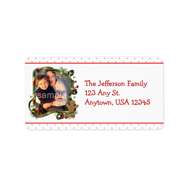 Gingerbread Boy Photo Address Labels (Front)